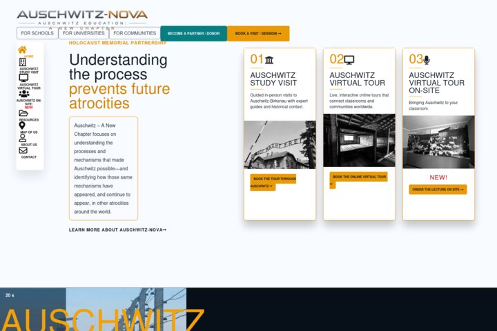 Preview of the Auschwitz-Nova website